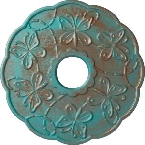 image17 78OD x 3 78ID x 1P Terrones Butterfly Ceiling Medallion Fits Canopies up to 3 78HandPainted Copper Green Patina