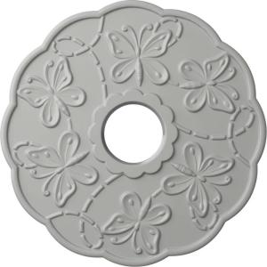 image17 78OD x 3 78ID x 1P Terrones Butterfly Ceiling Medallion Fits Canopies up to 3 78HandPainted Frost