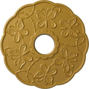 image17 78OD x 3 78ID x 1P Terrones Butterfly Ceiling Medallion Fits Canopies up to 3 78HandPainted Iridescent Gold