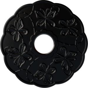 image17 78OD x 3 78ID x 1P Terrones Butterfly Ceiling Medallion Fits Canopies up to 3 78HandPainted Jet Black
