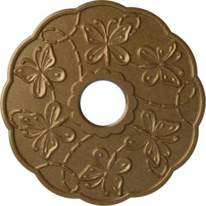image17 78OD x 3 78ID x 1P Terrones Butterfly Ceiling Medallion Fits Canopies up to 3 78HandPainted Pale Gold