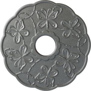 image17 78OD x 3 78ID x 1P Terrones Butterfly Ceiling Medallion Fits Canopies up to 3 78HandPainted Platinum