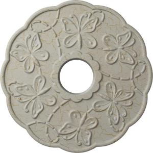 image17 78OD x 3 78ID x 1P Terrones Butterfly Ceiling Medallion Fits Canopies up to 3 78HandPainted Pot of Cream Crackle