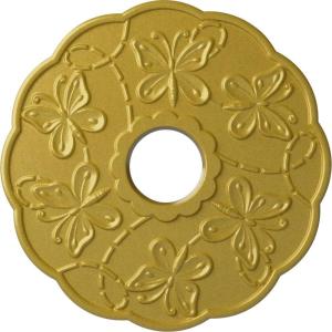 image17 78OD x 3 78ID x 1P Terrones Butterfly Ceiling Medallion Fits Canopies up to 3 78HandPainted Rich Gold