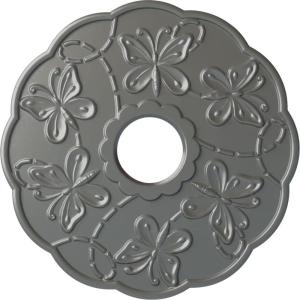image17 78OD x 3 78ID x 1P Terrones Butterfly Ceiling Medallion Fits Canopies up to 3 78HandPainted Silver