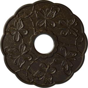 image17 78OD x 3 78ID x 1P Terrones Butterfly Ceiling Medallion Fits Canopies up to 3 78HandPainted Stone Hearth Crackle
