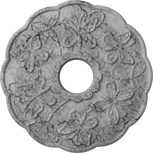 image17 78OD x 3 78ID x 1P Terrones Butterfly Ceiling Medallion Fits Canopies up to 3 78HandPainted Ultra Pure White Crackle