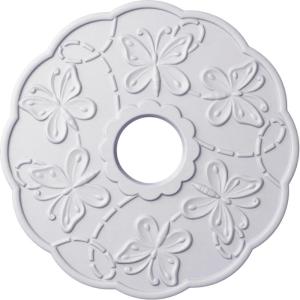 image17 78OD x 3 78ID x 1P Terrones Butterfly Ceiling Medallion Fits Canopies up to 3 78Primed