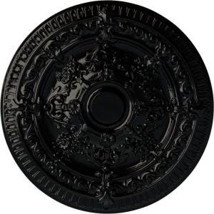 image26OD x 3P Vincent Ceiling Medallion Fits Canopies up to 6HandPainted Black Pearl