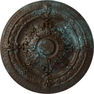 image26OD x 3P Vincent Ceiling Medallion Fits Canopies up to 6HandPainted Bronze Blue Patina