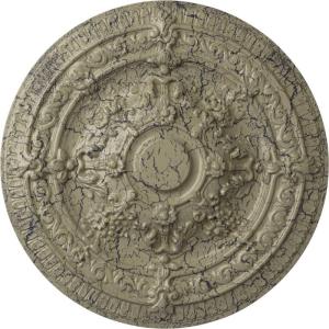 image26OD x 3P Vincent Ceiling Medallion Fits Canopies up to 6HandPainted Castle Stone Crackle