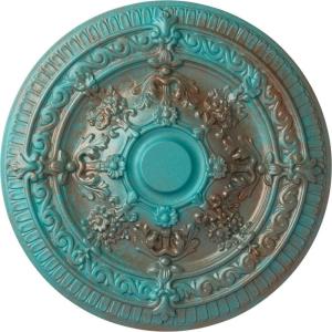 image26OD x 3P Vincent Ceiling Medallion Fits Canopies up to 6HandPainted Copper Green Patina