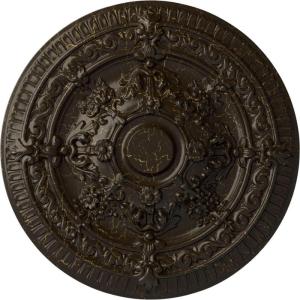 image26OD x 3P Vincent Ceiling Medallion Fits Canopies up to 6HandPainted Stone Hearth Crackle