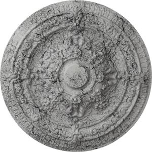 image26OD x 3P Vincent Ceiling Medallion Fits Canopies up to 6HandPainted Ultra Pure White Crackle