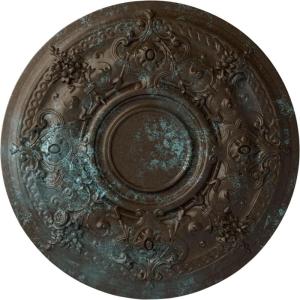 image29 14OD x 2P Darnay Ceiling Medallion Fits Canopies up to 7 14HandPainted Bronze Blue Patina