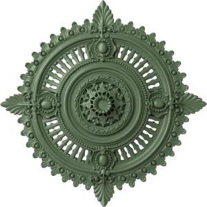 image29 18OD x 1 14ID x 4P Haylynn Ceiling Medallion Fits Canopies up to 1 14HandPainted Athenian Green