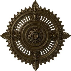 image29 18OD x 1 14ID x 4P Haylynn Ceiling Medallion Fits Canopies up to 1 14HandPainted Brass
