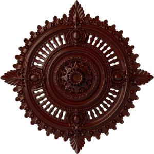 image29 18OD x 1 14ID x 4P Haylynn Ceiling Medallion Fits Canopies up to 1 14HandPainted Brushed Mahogany