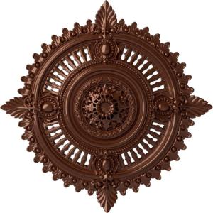 image29 18OD x 1 14ID x 4P Haylynn Ceiling Medallion Fits Canopies up to 1 14HandPainted Copper Penny