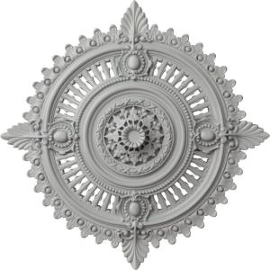 image29 18OD x 1 14ID x 4P Haylynn Ceiling Medallion Fits Canopies up to 1 14HandPainted Frost