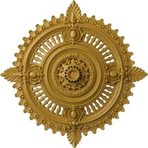 image29 18OD x 1 14ID x 4P Haylynn Ceiling Medallion Fits Canopies up to 1 14HandPainted Iridescent Gold
