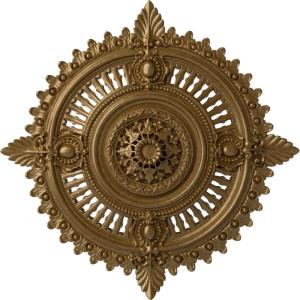 image29 18OD x 1 14ID x 4P Haylynn Ceiling Medallion Fits Canopies up to 1 14HandPainted Pale Gold