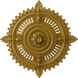 image29 18OD x 1 14ID x 4P Haylynn Ceiling Medallion Fits Canopies up to 1 14HandPainted Pharaohs Gold