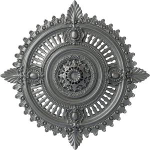 image29 18OD x 1 14ID x 4P Haylynn Ceiling Medallion Fits Canopies up to 1 14HandPainted Platinum