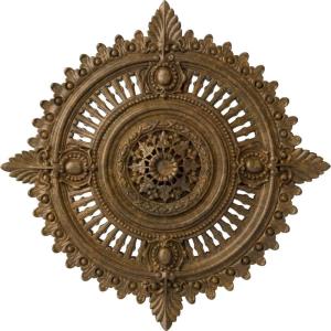 image29 18OD x 1 14ID x 4P Haylynn Ceiling Medallion Fits Canopies up to 1 14HandPainted Rubbed Bronze