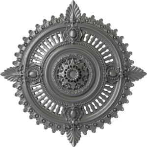 image29 18OD x 1 14ID x 4P Haylynn Ceiling Medallion Fits Canopies up to 1 14HandPainted Silver