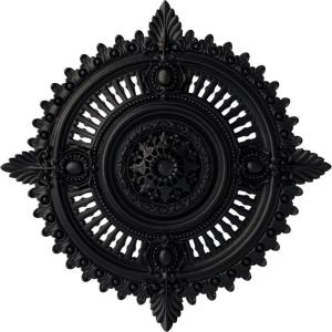 image29 18OD x 1 14ID x 4P Haylynn Ceiling Medallion Fits Canopies up to 1 14HandPainted Steel Gray