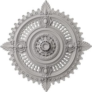 image29 18OD x 1 14ID x 4P Haylynn Ceiling Medallion Fits Canopies up to 1 14HandPainted Ultra Pure White