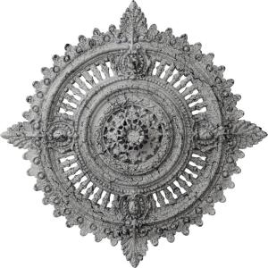 image29 18OD x 1 14ID x 4P Haylynn Ceiling Medallion Fits Canopies up to 1 14HandPainted Ultra Pure White Crackle