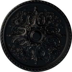 image32 58OD x 2P Bradford Ceiling Medallion Fits Canopies up to 6 58Jet Black Flat Finish