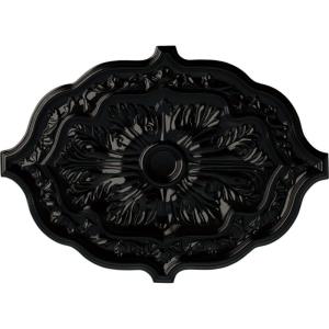 image36W x 26H x 1 12P Pesaro Ceiling MedallionHandPainted Black Pearl