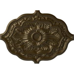 image36W x 26H x 1 12P Pesaro Ceiling MedallionHandPainted Brass