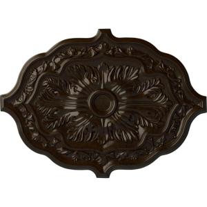 image36W x 26H x 1 12P Pesaro Ceiling MedallionHandPainted Bronze