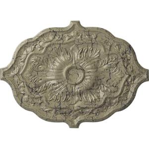 image36W x 26H x 1 12P Pesaro Ceiling MedallionHandPainted Castle Stone Crackle