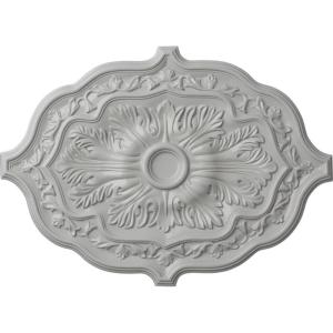 image36W x 26H x 1 12P Pesaro Ceiling MedallionHandPainted Frost