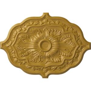 image36W x 26H x 1 12P Pesaro Ceiling MedallionHandPainted Iridescent Gold
