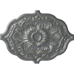 image36W x 26H x 1 12P Pesaro Ceiling MedallionHandPainted Platinum