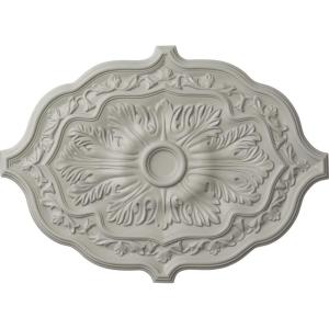 image36W x 26H x 1 12P Pesaro Ceiling MedallionHandPainted Pot of Cream