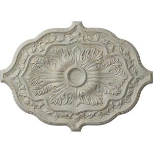 image36W x 26H x 1 12P Pesaro Ceiling MedallionHandPainted Pot of Cream Crackle