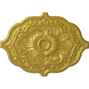 image36W x 26H x 1 12P Pesaro Ceiling MedallionHandPainted Rich Gold