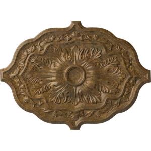 image36W x 26H x 1 12P Pesaro Ceiling MedallionHandPainted Rubbed Bronze