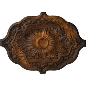 image36W x 26H x 1 12P Pesaro Ceiling MedallionHandPainted Rust
