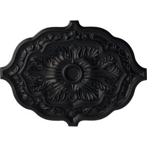 image36W x 26H x 1 12P Pesaro Ceiling MedallionHandPainted Steel Gray