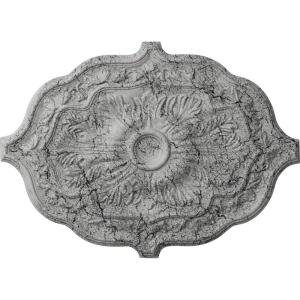 image36W x 26H x 1 12P Pesaro Ceiling MedallionHandPainted Ultra Pure White Crackle