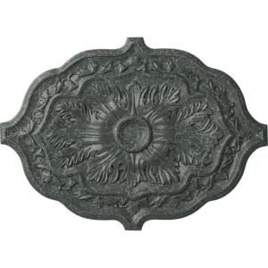 image36W x 26H x 1 12P Pesaro Ceiling MedallionHandpainted Athenian Green Crackle