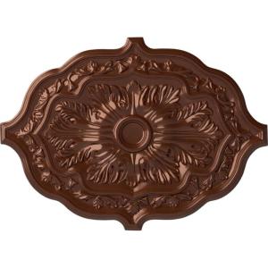 image36W x 26H x 1 12P Pesaro Ceiling MedallionHandpainted Copper Penny